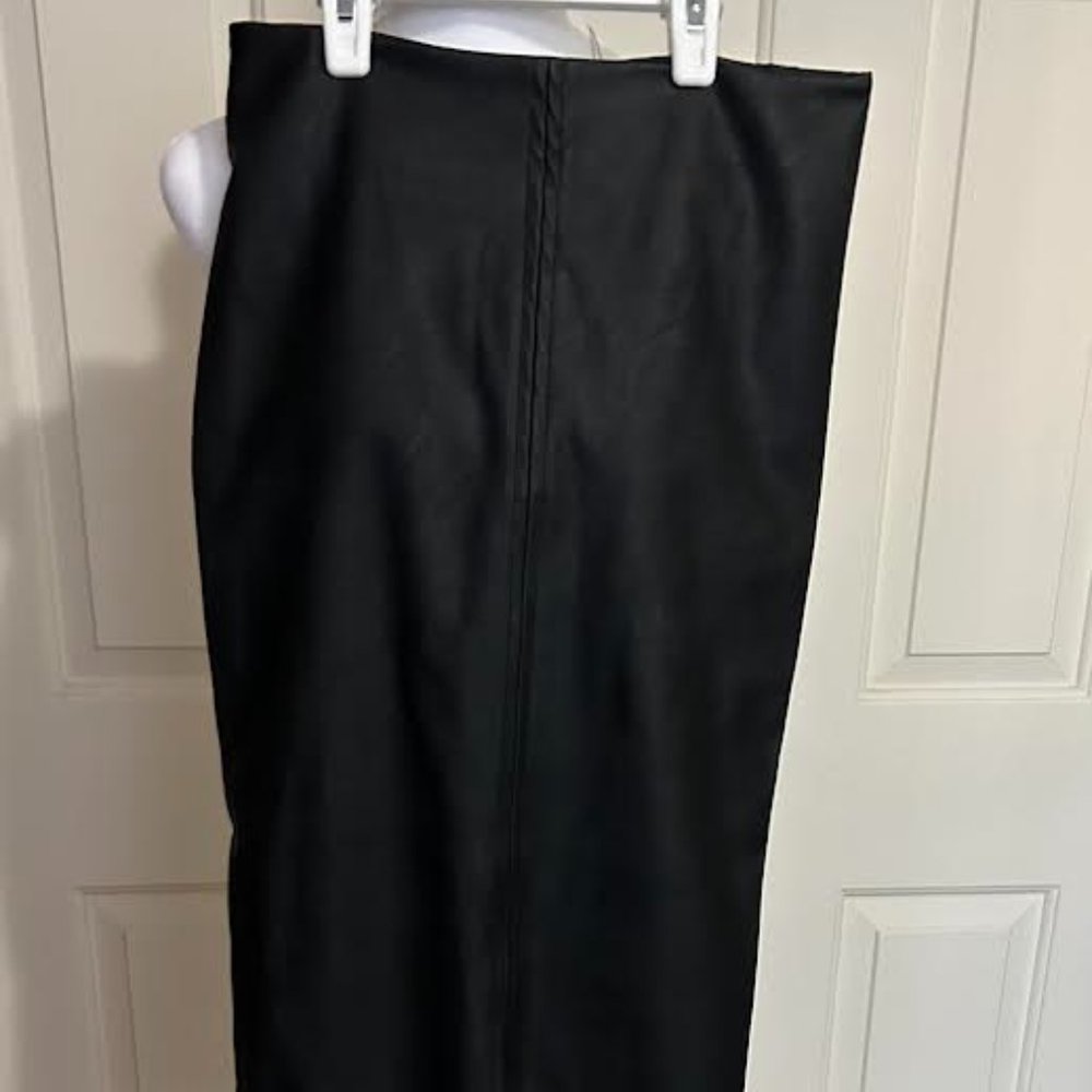 Donahlue Max Faux Leather Pencil Skirt Black NWT Size Small